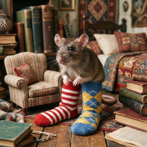 Adorable Rat in Long Socks: A Unique Pet Fashion Adorable Rat in Long Socks: A Unique Pet Fashion