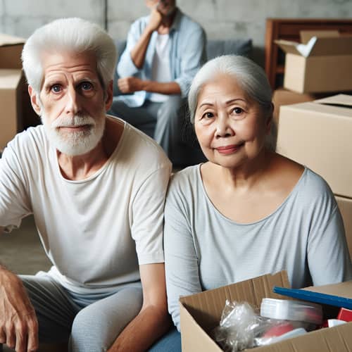 Moving Boxes with Elderly Man and Woman - Personal Transitions