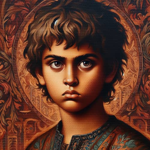 Dynamic Young Choleric Person Oil Painting