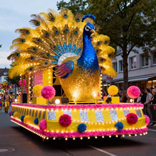 Peacock-Themed Carnival Float Design Ideas Peacock-Themed Carnival Float Design Ideas
