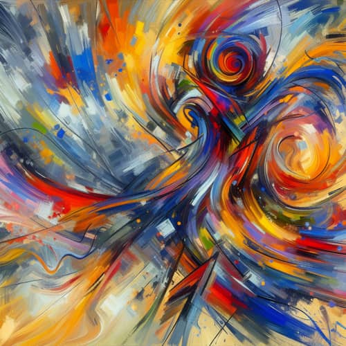 Abstract Expressionism Inspired Image - Vibrant & Chaotic Artwork