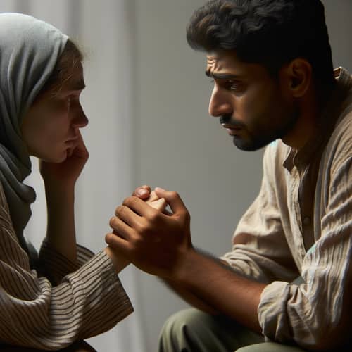 Intense Conversation: Emotional Plea and Calm Reassurance