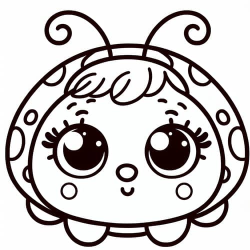 Cute and Simple Ladybug Coloring Page for Toddlers