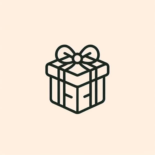 Simple Line Art Gift Box for Kids Coloring