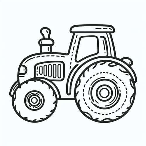 Simple Toy Tractor Coloring Page | Fun for 4-Year-Olds