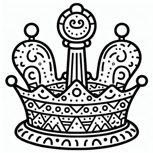 Simple Toy Crown Coloring Page for 2-Year-Olds