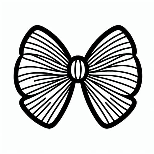 Simple Bow Coloring Page for Toddlers