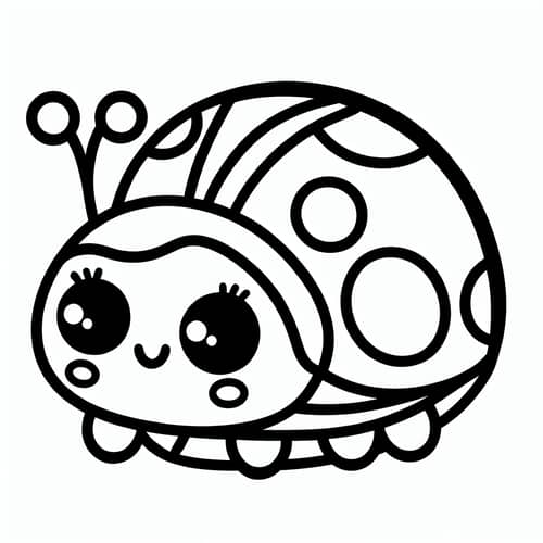 Cute Ladybug Coloring Page for 1-Year-Olds