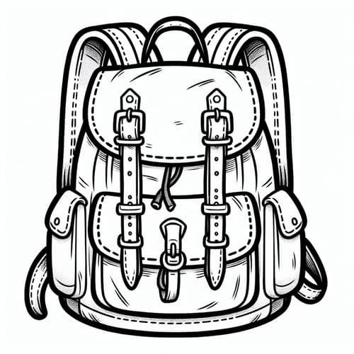 Simple Rucksack Coloring Page for Toddlers