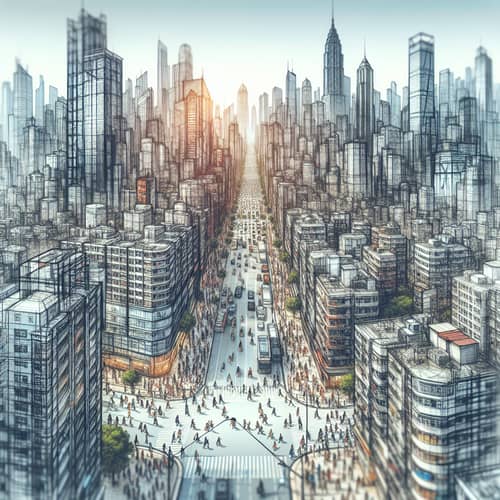 Urban Cityscape: Exploring Vibrant Streets in Photoshop