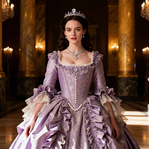 Anya Taylor-Joy in Baroque Lilac Dress