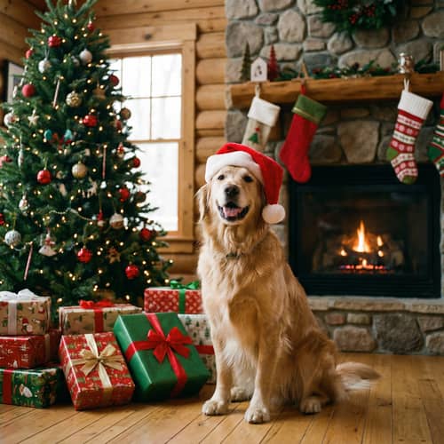 Christmas Photo with Dog - Festive Pet Memories Christmas Photo with Dog - Festive Pet Memories