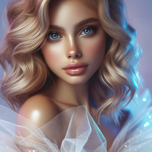 Graceful Woman in Luminescent White Dress | Storybook Inspired Portrait