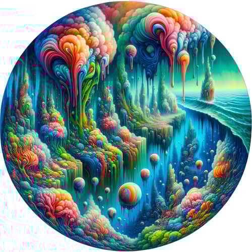 Surreal Underwater Landscape with Vibrant Coral Reefs
