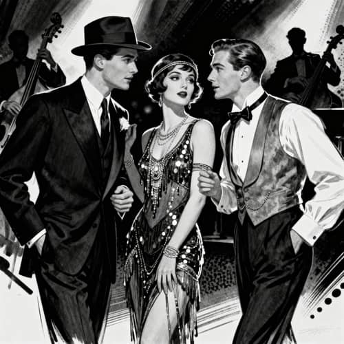 Elegant 1920s Black & White Illustration Elegant 1920s Black & White Illustration
