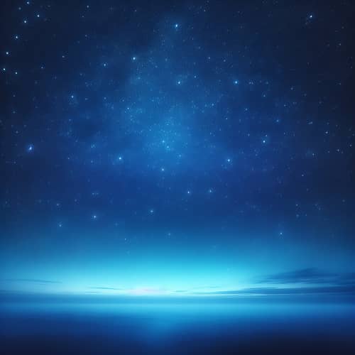Tranquil Night Sky with Sparkling Stars in Blue