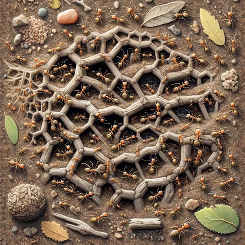 Ants Working Hard to Build Their Nest