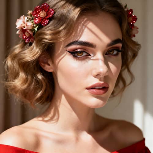 Cinematic Beauty Portrait of a Woman in Red Cinematic Beauty Portrait of a Woman in Red