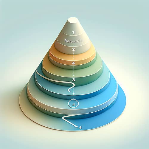 4-Step 3D Conical Diagram | Clear & Precise Visualization