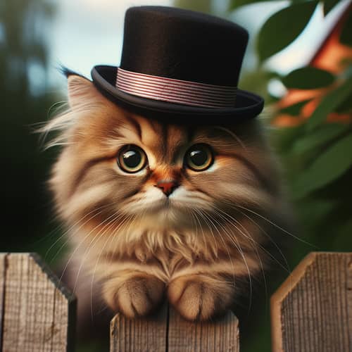 Charming Cat with Hat: A Ginger Feline Delight