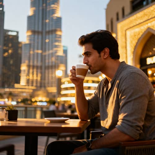 Enjoying Coffee at Burj Khalifa Enjoying Coffee at Burj Khalifa