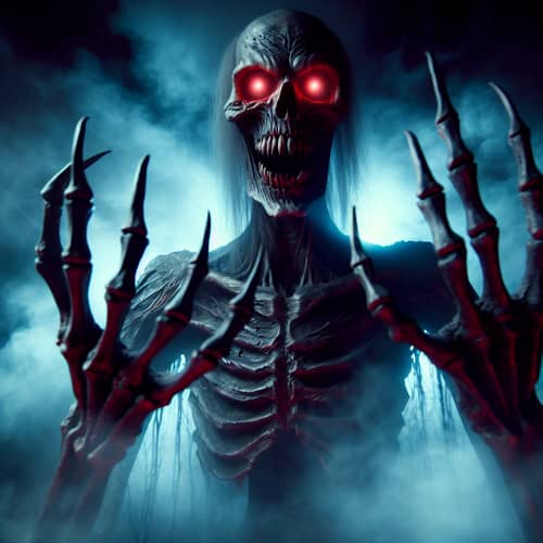 Terrifying Supernatural Entity with Glowing Red Eyes