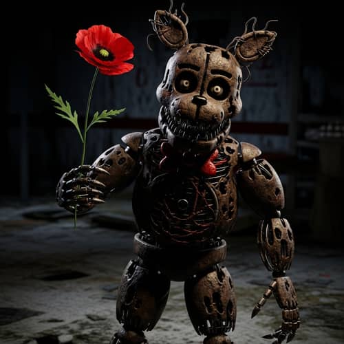Springtrap from FNAF 3 with a Flower Springtrap from FNAF 3 with a Flower