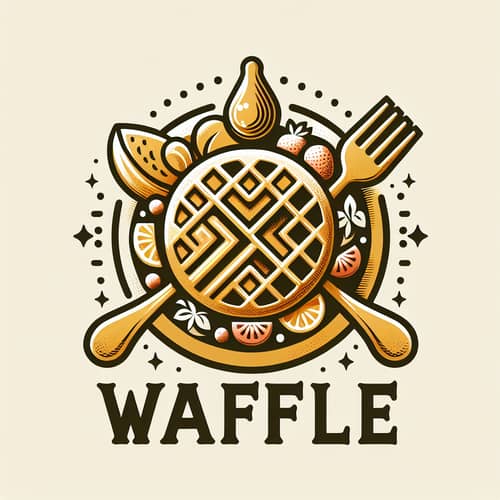 Golden Waffle Delights | Fresh Fruits & Maple Syrup Stacked Waffles
