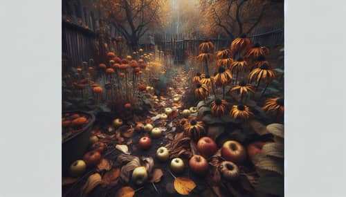 Decrepit Garden Embracing Fall's Melancholy Beauty