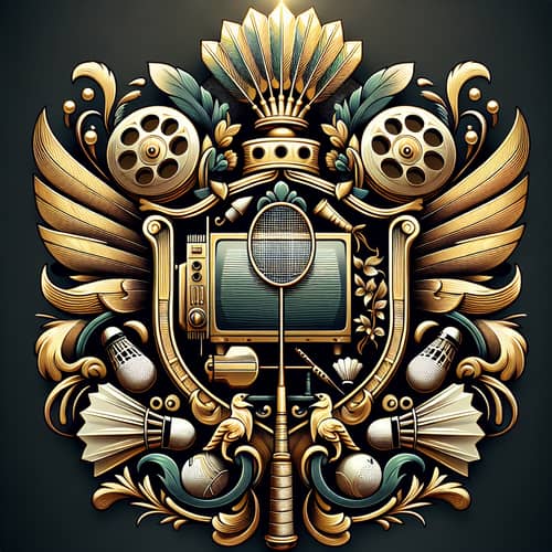 Elegant Coat of Arms: Film & Badminton Symbolism