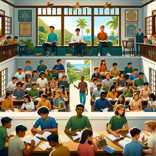 Diverse Group of Students in Tropical Classrooms | Philippines