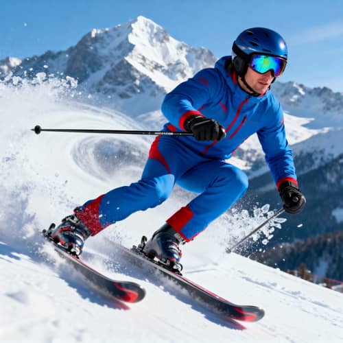 Skiing in Stunning Winter Mountains Skiing in Stunning Winter Mountains