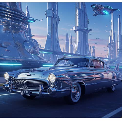 Retro Futurism Chrome Aesthetics - Explore the Style