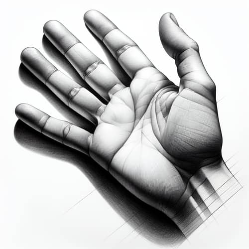 Realistic Pencil Sketch of a Human Hand