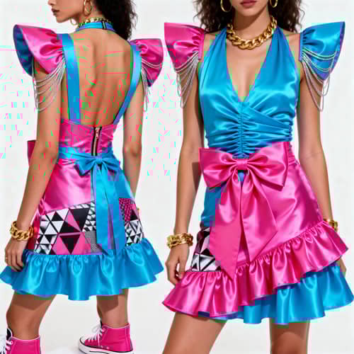 1980s Halter Backless Dress - Size 2X