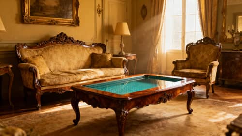 Beautiful Vintage Living Room with Pool Design Beautiful Vintage Living Room with Pool Design