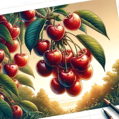 Beautiful Cherry Fruits Illustration | Close Look