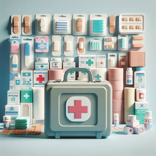 First Aid Kit with Bandages and Supplies for Home Emergencies