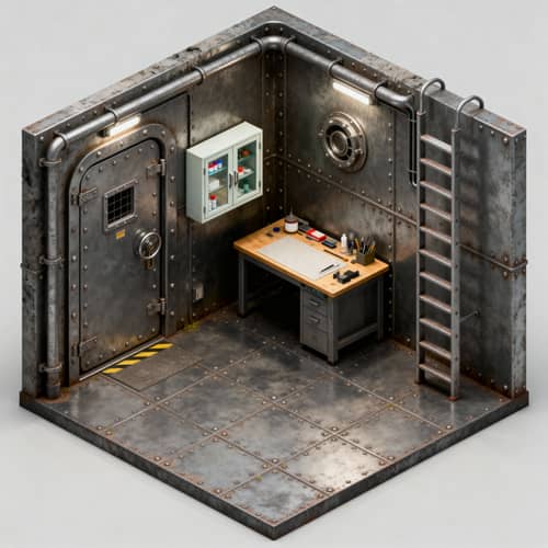 Isometric Subterrain Bunker Design Isometric Subterrain Bunker Design