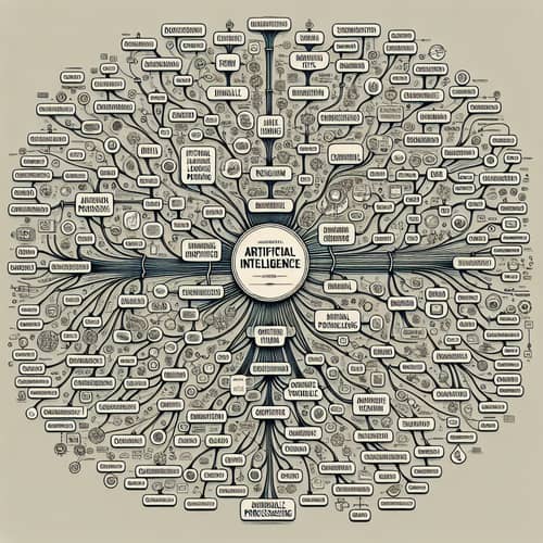 AI Domains Mind Map: Machine Learning, Robotics, NLP