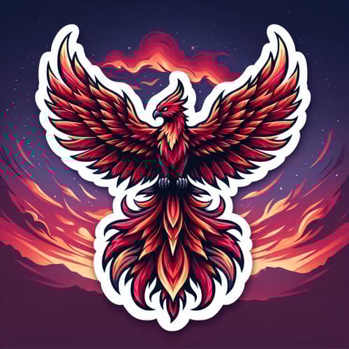 Mythical Phoenix Sticker - Majestic Firebird Design