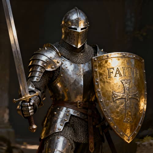 Ancient Soldier in Armor: Faith and Valor Ancient Soldier in Armor: Faith and Valor