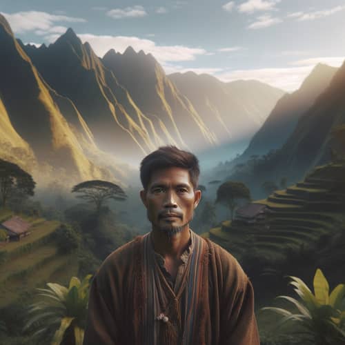 Igorot Tribe Man in Serene Nature Setting