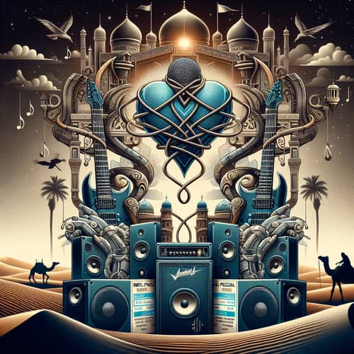 Metal Music Festival Poster with Arabian Cultural Fusion