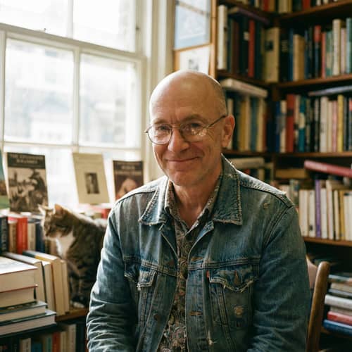 Bald Middle-Aged Man with Glasses Bald Middle-Aged Man with Glasses