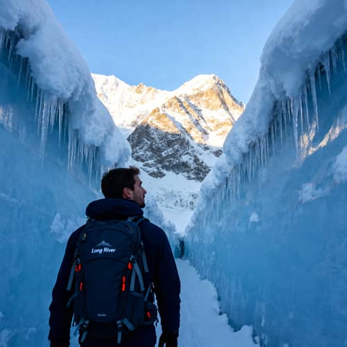 Solitary Journey through a Glacial Canyon Solitary Journey through a Glacial Canyon