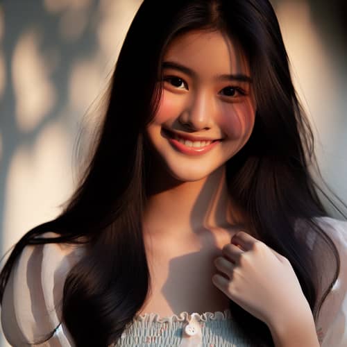 21-Year-Old Southeast Asian Girl: Joyful Yet Hint of Sorrow
