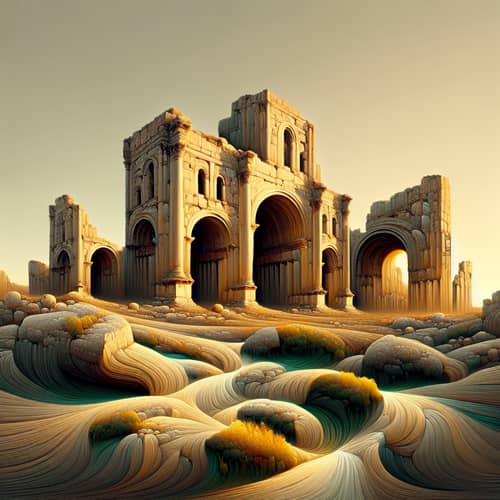 Ancient Ruins in a Vast Landscape | Abstract Interpretation