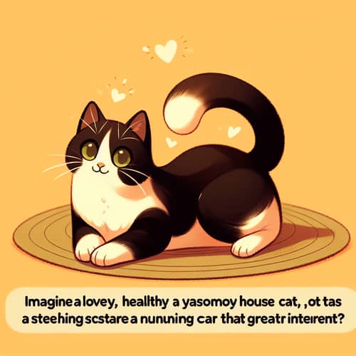 Lovely House Cat With Glossy Black and White Fur
