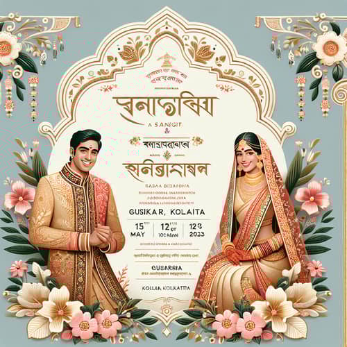 Traditional Bengali Wedding Invitation Card | Rupam & Sangita 15th May 2023